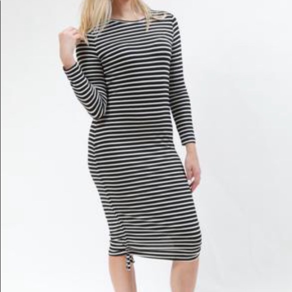 NWT Wukogals stripe knit dress with wide ties